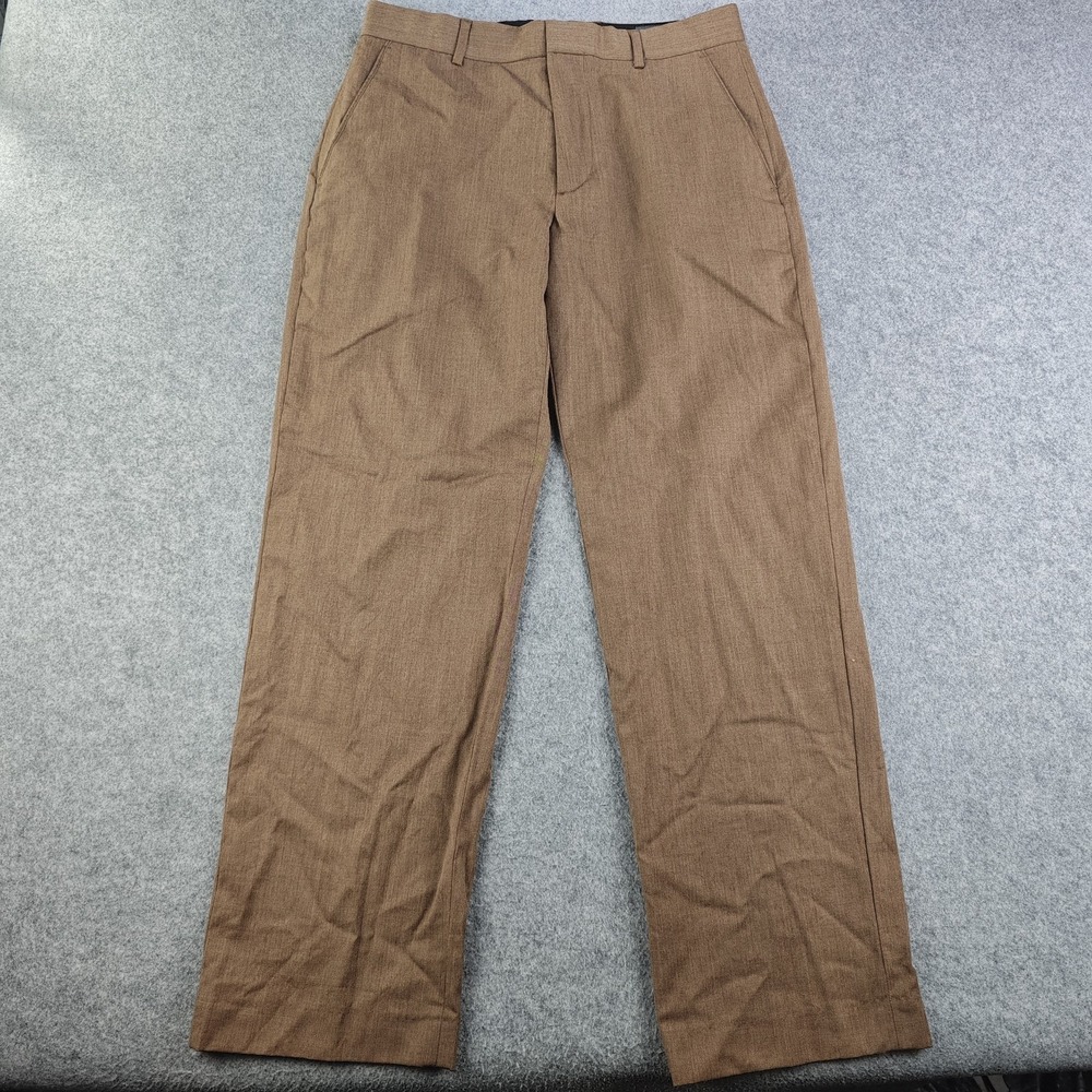 Banana Republic Dress Pants Mens 32x32 Brown Flat Front 100% Wool